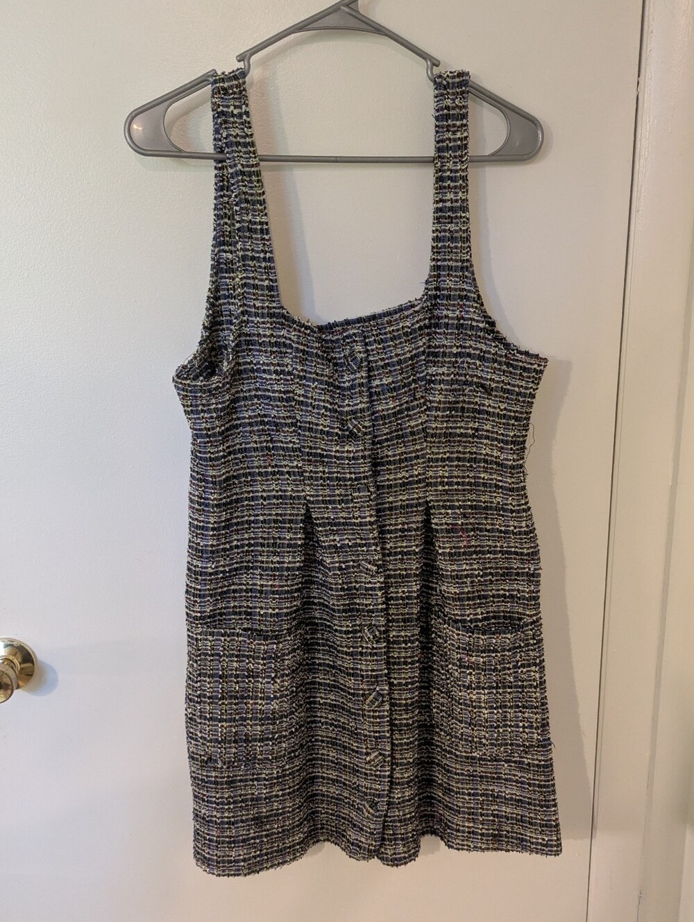Free people Sleeveless Tweed Pocket Dress Size Medium